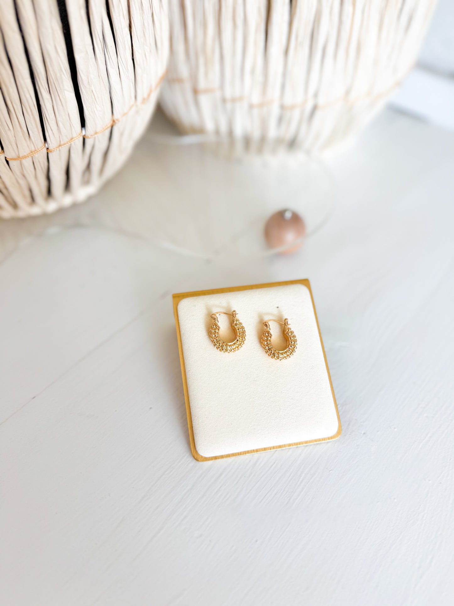 Golden Texture Hoops