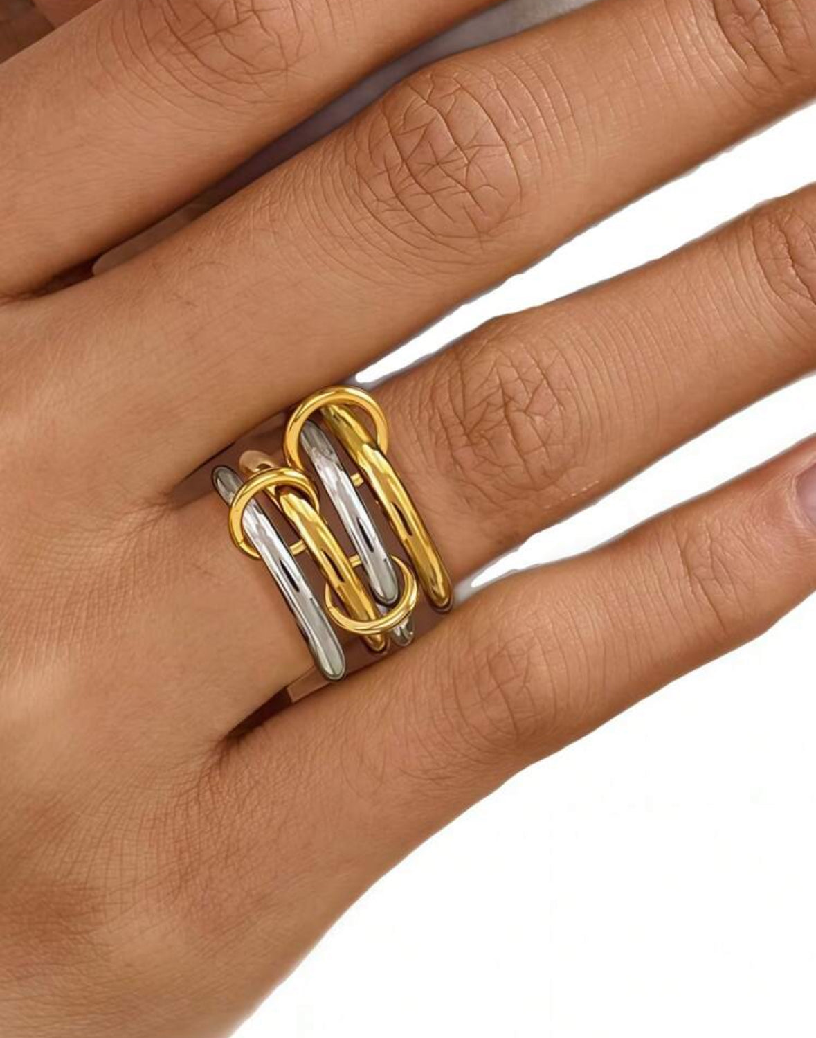Mixed Metal Stacked Ring size 6