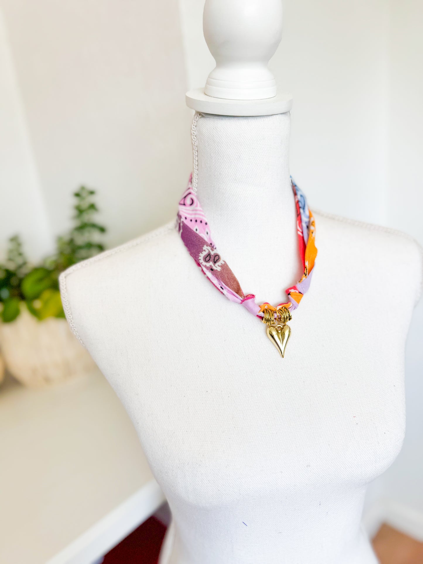 Sunset Bubble Heart Necklace