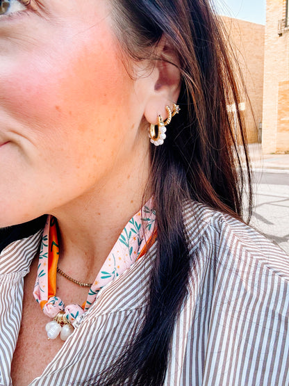 Pearl Huggie Earrings