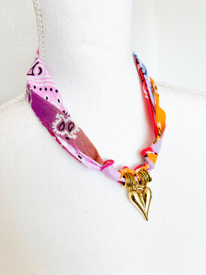 Sunset Bubble Heart Necklace