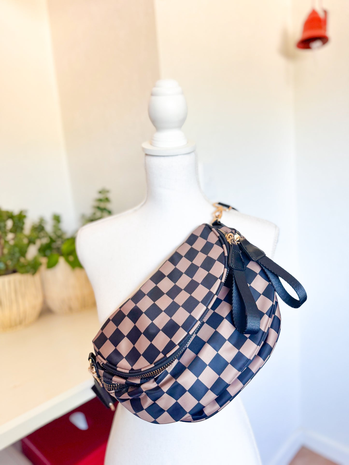 Black and Tan Check on It Bag