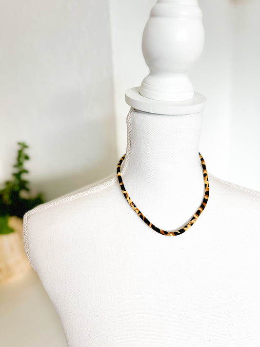 Leopard Cord Necklace