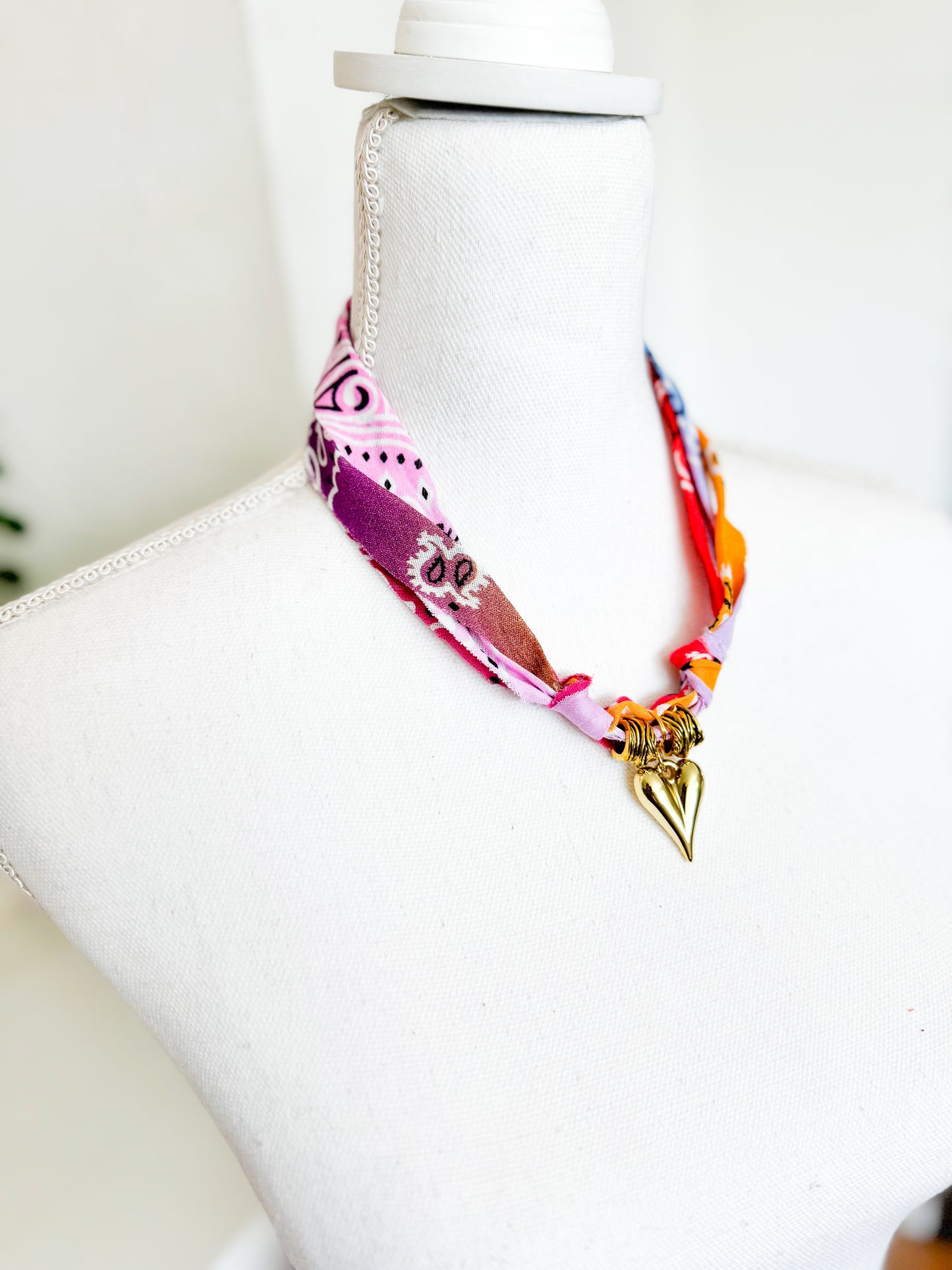 Sunset Bubble Heart Necklace