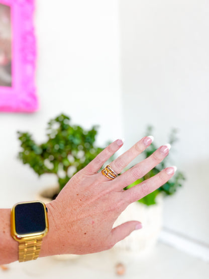 Mixed Metal Stacked Ring size 6