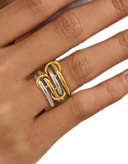 Mixed Metal Stacked Ring size 6